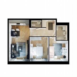 2-к квартира, 53.7 м², 11/16 эт.