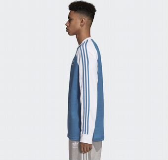 Лонгслив Adidas 3-stripes Blue новый оригинал