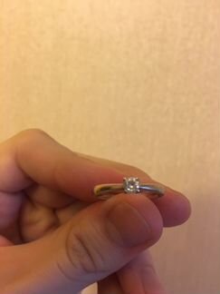 Кольцо, белое золото и бриллиант