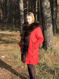 Парка с натуральным мехом