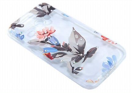 Чехол-накладка для Samsung J120 fashion TPU стразы Василек