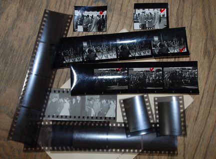 Негативы фотографий визита Гагарина Юрия Алексееви