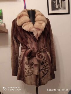 Шуба норковая с куницей