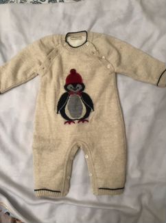 Шерстяной утеплённый комбинезон, 3-6 мес