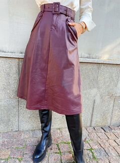 Юбка из экокожи Бордо