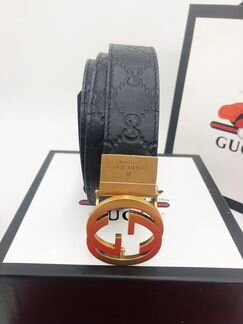 Ремень Gucci GG двусторонний черный