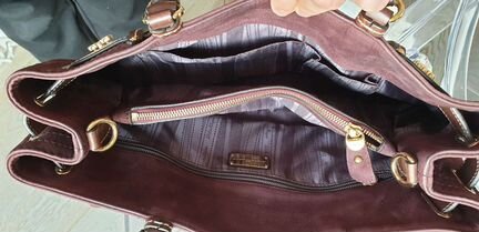 Сумка Ferragamo из нат замши бордо