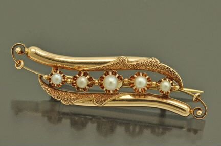 Старинная брошь золото 585 пробы