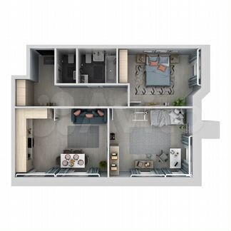 3-к квартира, 63.3 м², 12/21 эт.